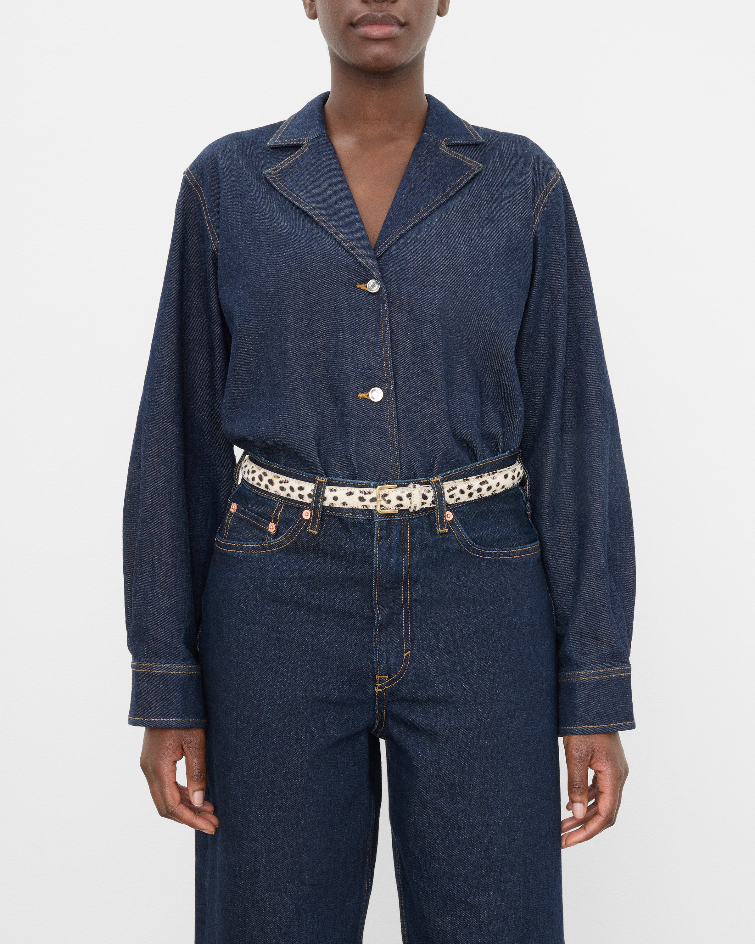 Barbara Belt Leather Hair Chocolate Dot