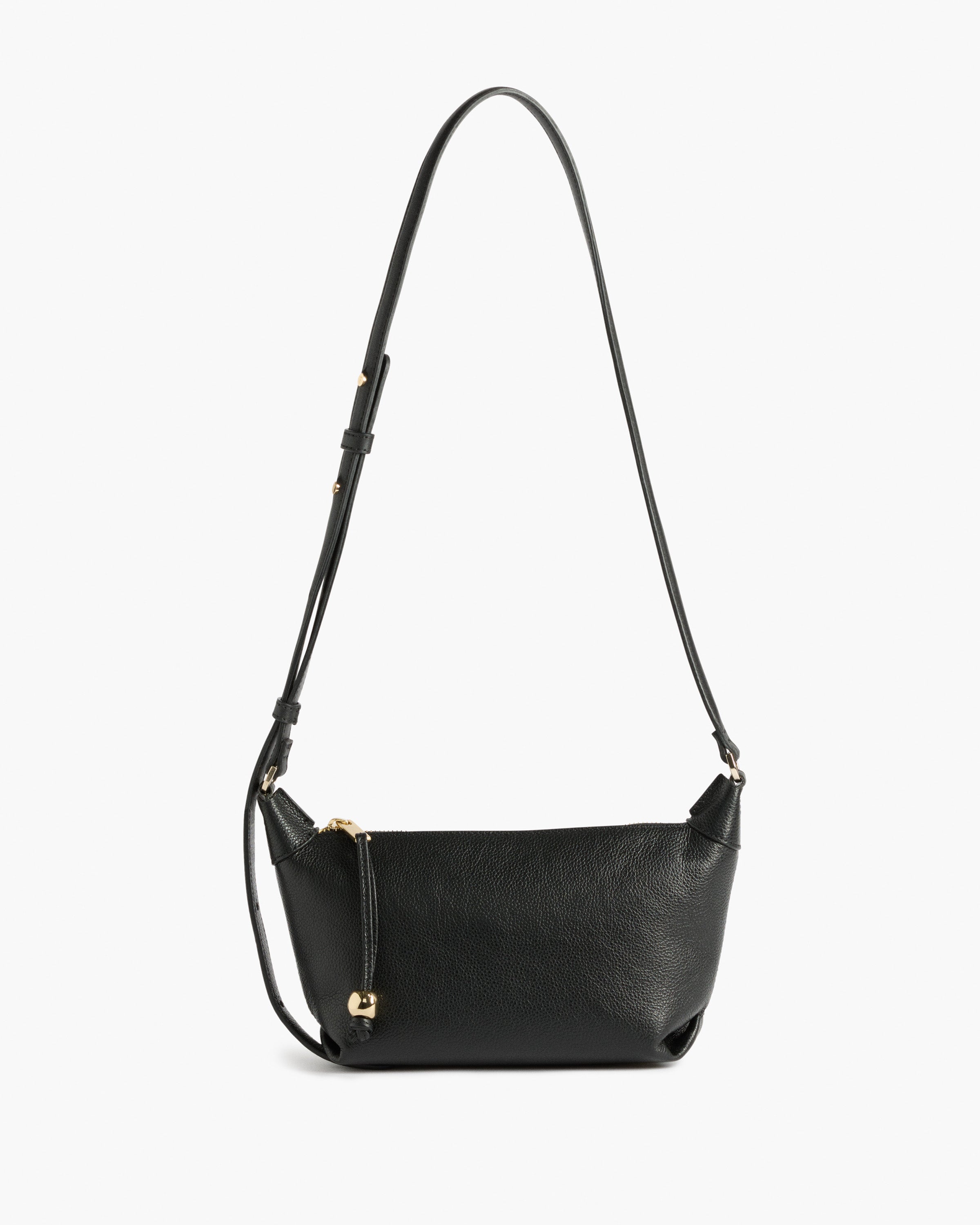Ru Crossbody Bag Grained Leather Black